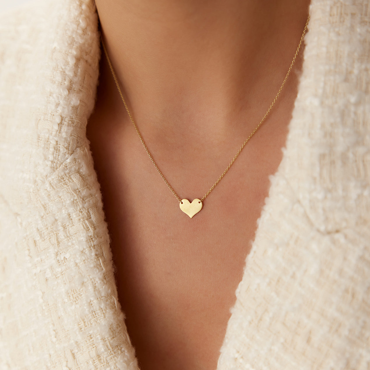14K Gold Heart Necklace Heart Necklace 14K Solid Gold Necklaces