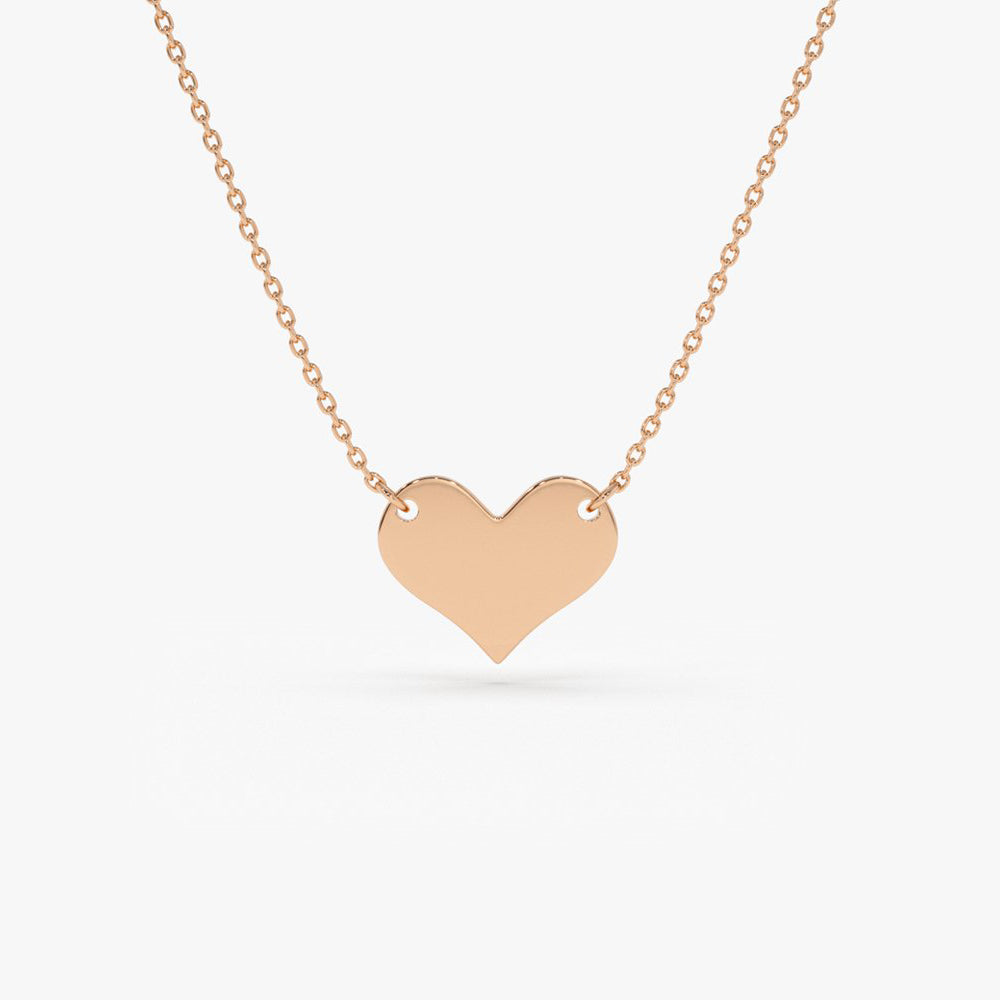 14K Gold Heart Necklace Heart Necklace 14K Solid Gold Necklaces