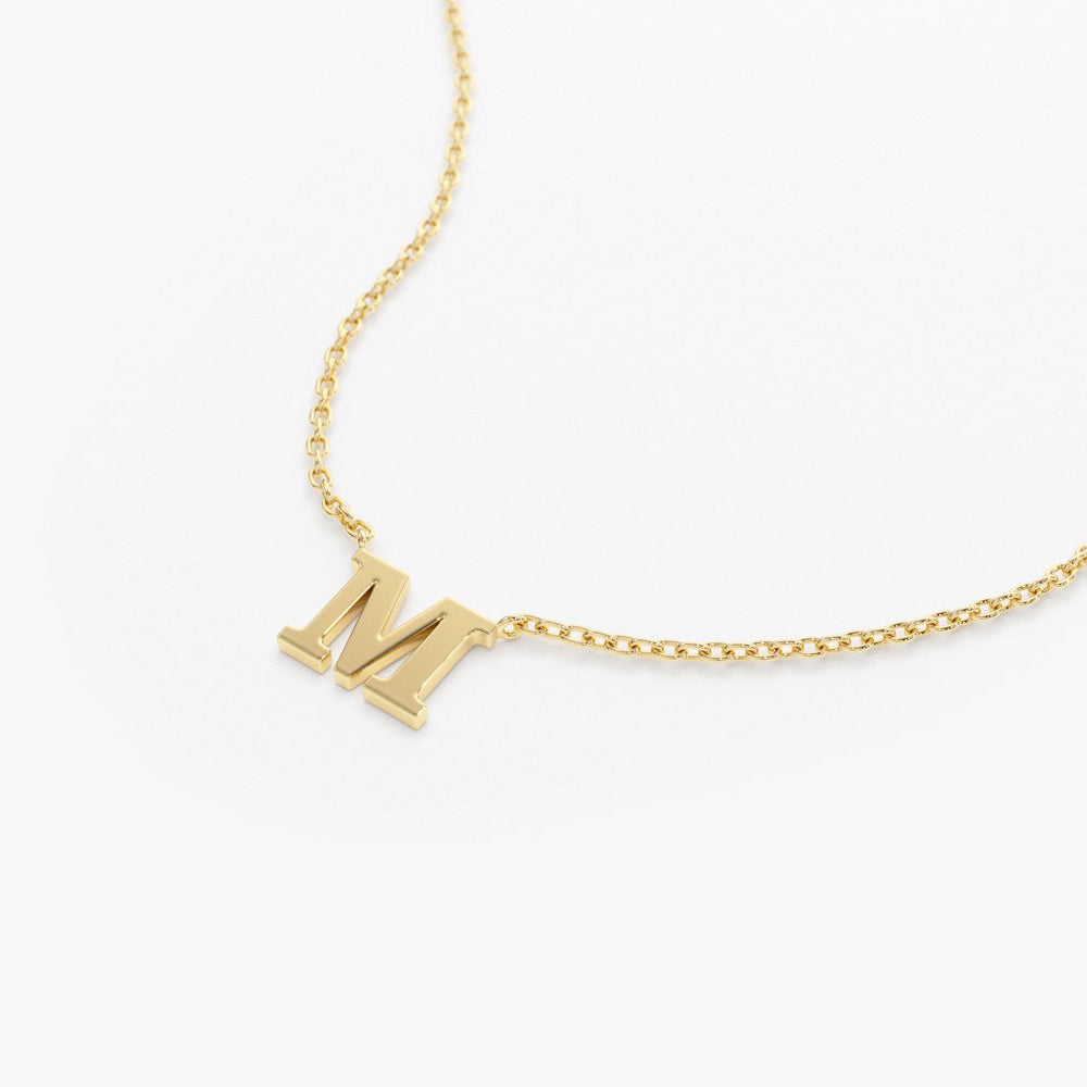 Gold Initial Necklace Pendant - Delicate Initial Necklace – Carrie Elizabeth