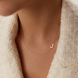 14k Sideways Initial Necklace  Ferkos Fine Jewelry