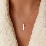 14k Gold Cross Charm Necklace  Ferkos Fine Jewelry