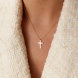 14k Gold Cross Charm Necklace  Ferkos Fine Jewelry