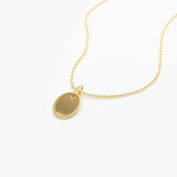 14k Mini Oval Initial Tag with Twist Rope  Ferkos Fine Jewelry