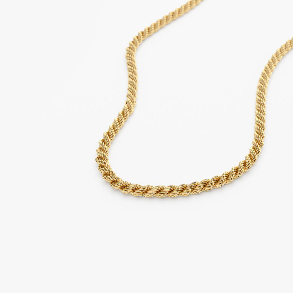 14K Gold 2.25mm Rope Chain 14K Gold / 16 Inches
