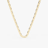 14k 3.5 MM Mariner Chain Link Necklace 14 Inches Ferkos Fine Jewelry