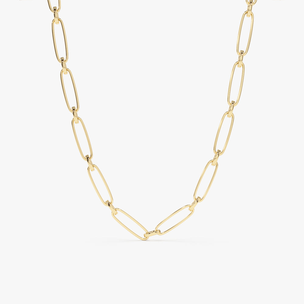 14k Oval Link Chain Necklace 14K Gold Ferkos Fine Jewelry