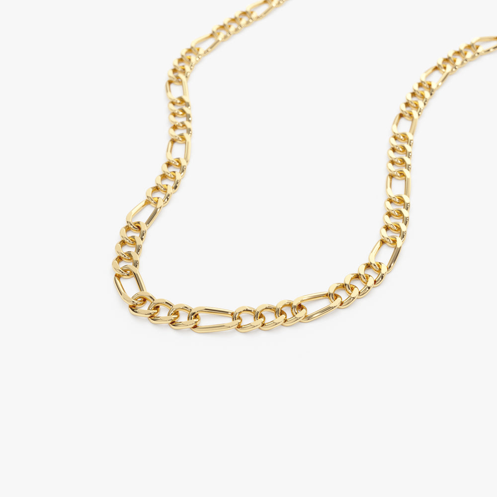 Figaro gold chain with 3.5 mm plates
