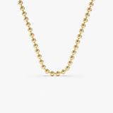 14K Solid Gold 2MM Bead Chain Necklace 14 Inches Ferkos Fine Jewelry