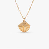 14k Shell Charm Necklace 14K Rose Gold Ferkos Fine Jewelry