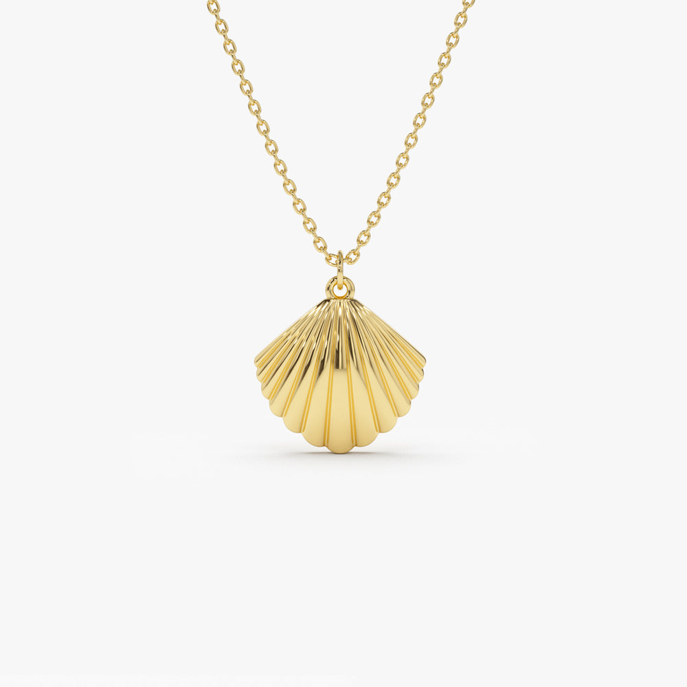 14k Shell Charm Necklace 14K Gold Ferkos Fine Jewelry