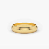 14k Classic Dome 4MM Unisex Wedding Ring 14K Gold Ferkos Fine Jewelry