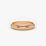 14k 3MM Classic Dome Unisex Wedding Ring 14K Rose Gold Ferkos Fine Jewelry