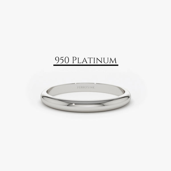 Platinum 2MM Dome Wedding Band