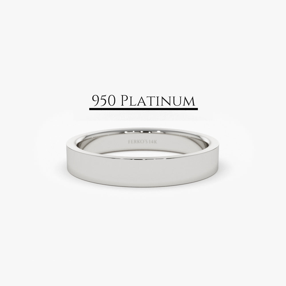Platinum 3MM Flat Wedding Band 3 Ferkos Fine Jewelry