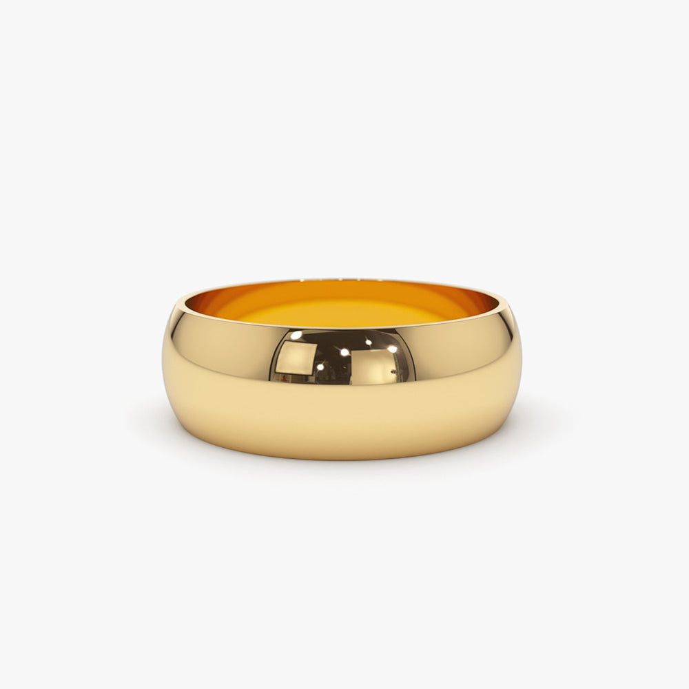 14k Classic 6MM Dome Wedding Ring 14K Gold Ferkos Fine Jewelry
