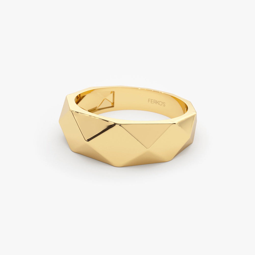 14k Pattern Bold Statement Ring FERKOS FJ