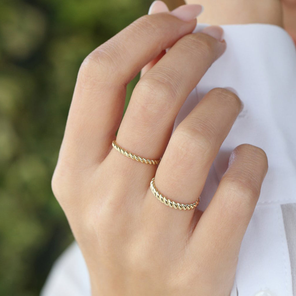 Wholesale Rings Simple Textured Statement Gold Plated Ring