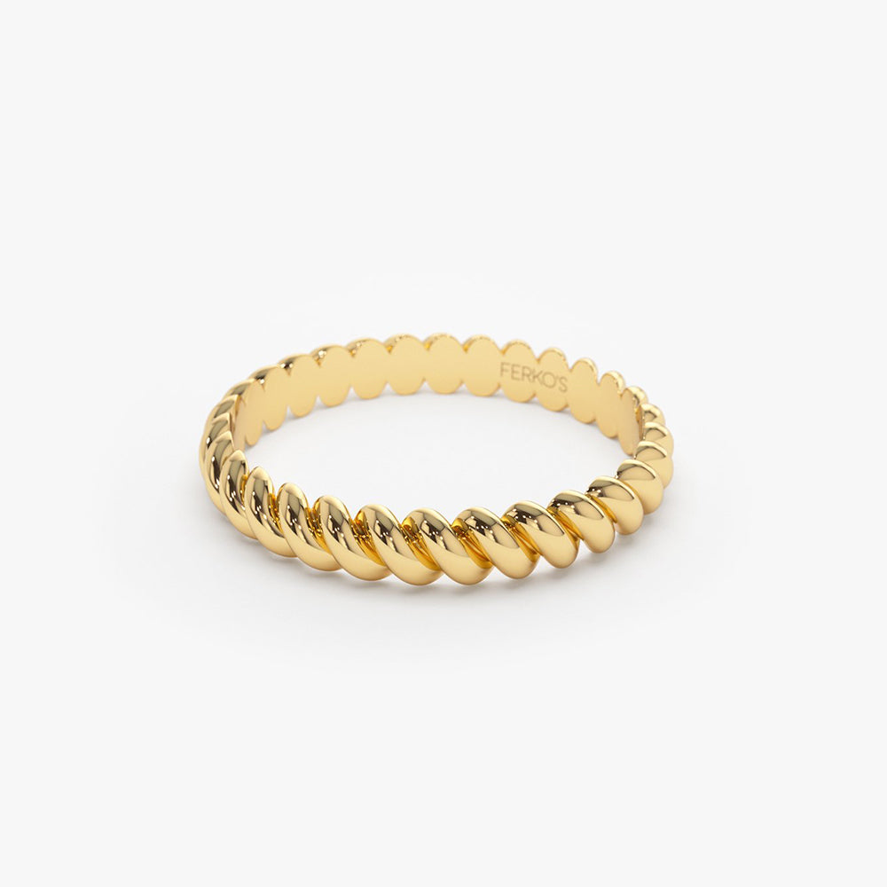 14K 3MM Twisted Rope Ring – Ferkos Fine Jewelry