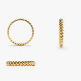 14K 3MM Twisted Rope Ring  Ferkos Fine Jewelry