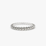 14K 2MM Twisted Rope Ring 14K White Gold Ferkos Fine Jewelry