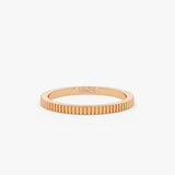1.5MM Ribbed Ring in 14k Gold 14K Rose Gold Ferkos Fine Jewelry