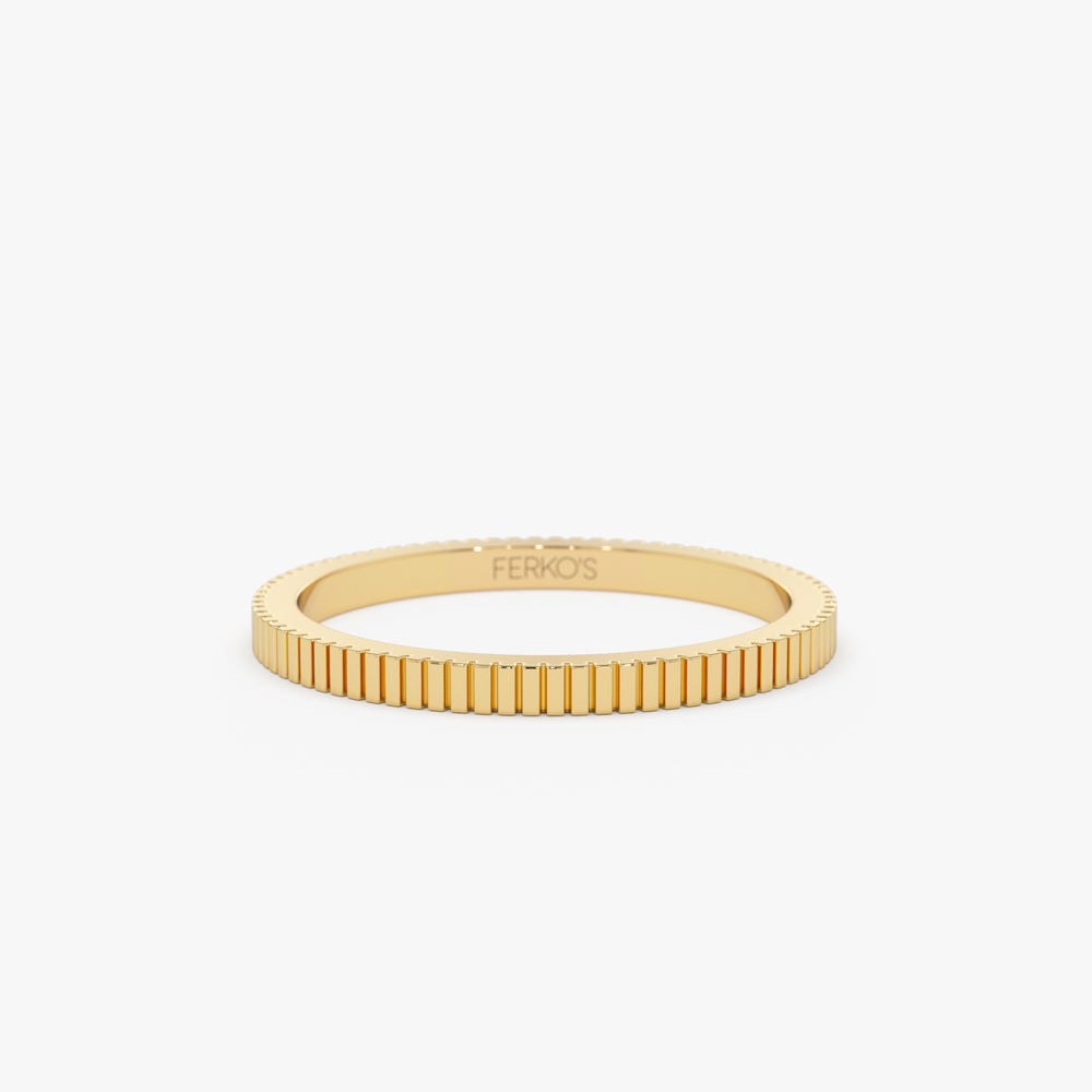 1.5MM Ribbed Ring in 14k Gold 14K Gold Ferkos Fine Jewelry