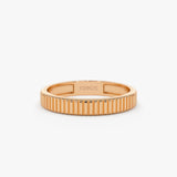 3MM Ribbed Ring in 14k Gold 14K Rose Gold Ferkos Fine Jewelry