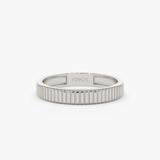 3MM Ribbed Ring in 14k Gold 14K White Gold Ferkos Fine Jewelry