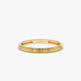 14k Unique Multi Lined 2MM Gold Ring 14K Gold Ferkos Fine Jewelry