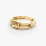 14k Ribbed Dome Graduating Gold Ring  Ferkos Fine Jewelry