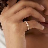 14k 3MM Unique X Cut Design Gold Wedding Ring  Ferkos Fine Jewelry