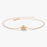 14K Gold Triangle Trio Dainty Diamond Bracelet 14K Rose Gold Ferkos Fine Jewelry