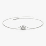 14K Gold Triangle Trio Dainty Diamond Bracelet 14K White Gold Ferkos Fine Jewelry