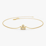 14K Gold Triangle Trio Dainty Diamond Bracelet 14K Gold Ferkos Fine Jewelry