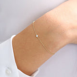 14k Gold Bezel Setting Diamond Solitaire Bracelet 0.05ctw  Ferkos Fine Jewelry