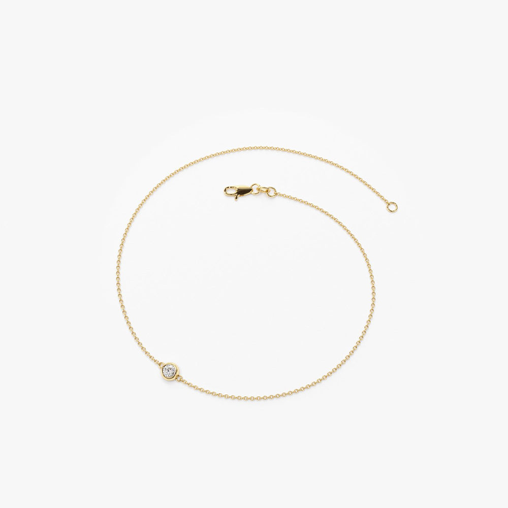 Single Diamond Bracelet Yellow Gold - OROGEM Jewelers
