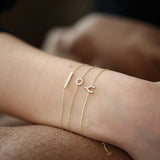 14K Diamond Wishbone Charm Bracelet  Ferkos Fine Jewelry
