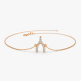 14K Diamond Wishbone Charm Bracelet 14K Rose Gold Ferkos Fine Jewelry