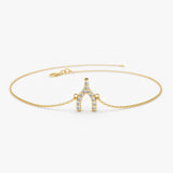 14K Diamond Wishbone Charm Bracelet 14K Gold Ferkos Fine Jewelry