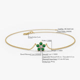 14K Emerald and Diamond Flower Charm Bracelet  Ferkos Fine Jewelry