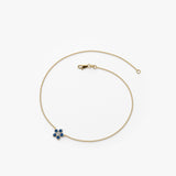 14k Sapphire and Diamond Flower Charm Bracelet  Ferkos Fine Jewelry