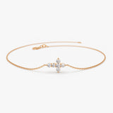 14K Gold Diamond Cross Bracelet 14K Rose Gold Ferkos Fine Jewelry