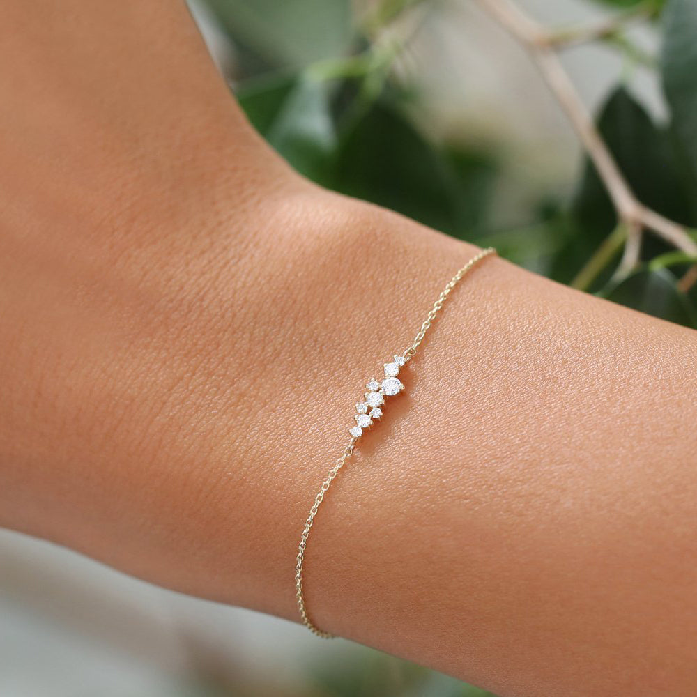 Sterling Silver Diamond Bracelet for Girls, Baptism, Christening Child  Bangle | eBay