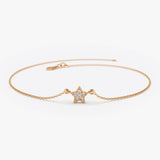 14k Diamond Star Charm Bracelet 14K Rose Gold Ferkos Fine Jewelry