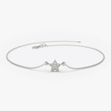 14k Diamond Star Charm Bracelet 14K White Gold Ferkos Fine Jewelry