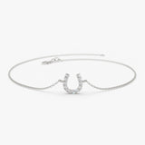 14k Mini Diamond Horseshoe Bracelet 14K White Gold Ferkos Fine Jewelry