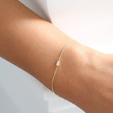 14K Gold Dainty Baguette Diamond Bracelet  Ferkos Fine Jewelry