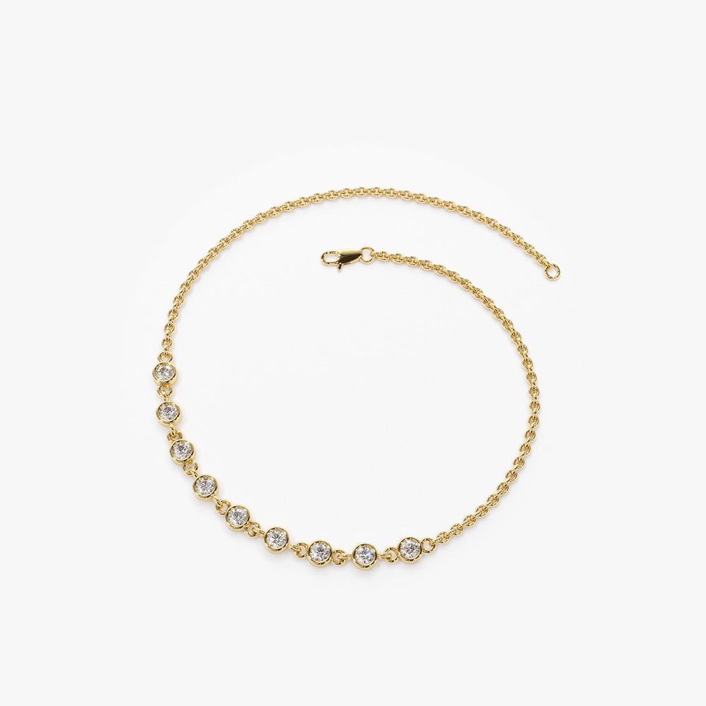 14K Gold Bezel Set Diamond Bracelet – FERKOS FJ
