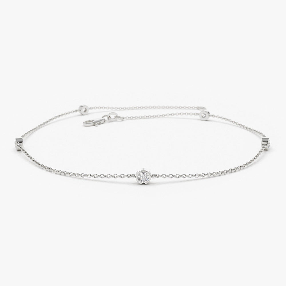 14k Diamond by The Yard Solitaire Bracelet 14K White Gold Ferkos Fine Jewelry