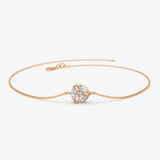 14K Gold Marquise Diamond Cluster Bracelet 14K Rose Gold Ferkos Fine Jewelry
